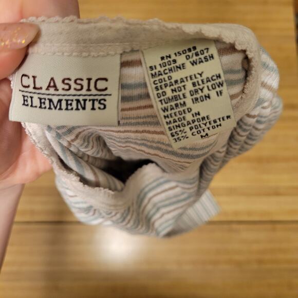 Vintage Classic Elements Women's Medium Striped Long Sleeve Shirt Ribbed Knit - Picture 3 of 8